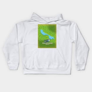 Wolfgangsee Lake Austria lake map Kids Hoodie